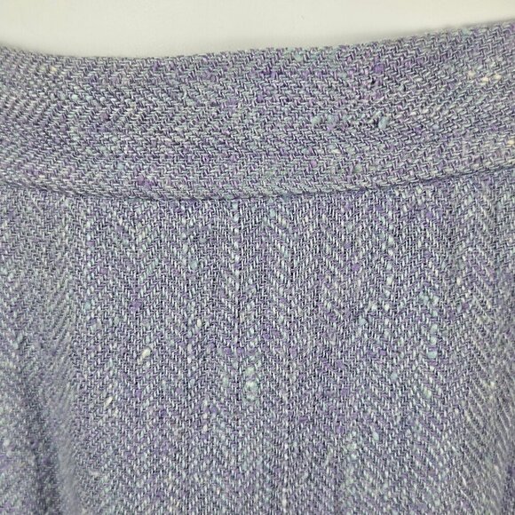 Carlisle Size 8 Blue Pencil Skirt Silk/Linen Blend Hidden Back Zip Walking Slit - Picture 2 of 10